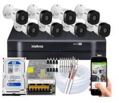 Kit 8 Câmeras de Segurança Intelbras VHC 1120B Completo Dvr Mhdx 8 Canais C/Hd 500Gb