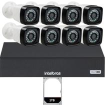 Kit 8 Câmeras De Segurança Residencial Dvr Intelbras mhdx 8ch Hd 1TB
