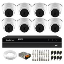 Kit 8 Câmeras Dome Infra VHD 1120 D G7 Intelbras 20m + DVR 8 canais MHDX 1308 Detecção Inteligente de Movimento