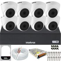 Kit 8 Câmeras Dome Intelbras 1120d Dvr 8 Canais HD 500Gb Kit 8 Câmeras Dome Intelbras 1120d Dvr 8 Canais HD 500Gb