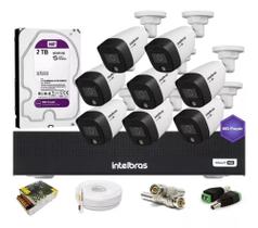 Kit 8 Câmeras Full Color Intelbras Dvr 8ch Full C Purple 2tb
