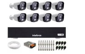 Kit 8 Câmeras Full Color Tf Dvr Intelbras 1008c 8ch