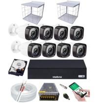 Kit 8 Câmeras Full Hd 1080p 2mp Dvr Intelbras 8 Canais Com Hd +Grade de proteção