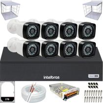 Kit 8 Câmeras Full Hd 1080p Dvr Intelbras 8 Canais Hd 1TB Grade de proteção