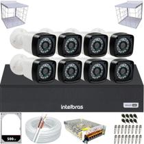 Kit 8 Câmeras Full Hd 1080p Dvr Intelbras 8 Canais Hd 500gb Grade de proteção