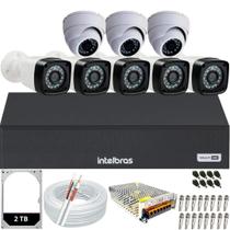 Kit 8 câmeras Full HD 1080p infra 20m DVR Intelbras 8 canais Mhdx 1108c H.265 2TB Kit 8 câmeras Full HD 1080p infra 20m DVR Intelbras 8 canais Mhdx 1108c H.265 2TB