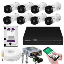 Kit 8 Câmeras Full Hd 1220b Intelbras Dvr 8 Canais com HD 1TB Purple Western Digital