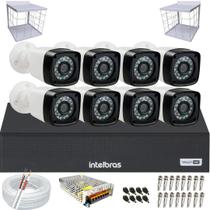 Kit 8 Câmeras Full HD 20m Infravermelho Dvr Intelbras 8 canais