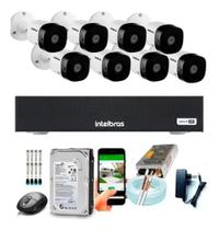 Kit 8 Câmeras Intelbras 1120b Dvr Intelbras Mhdx 8 Canais