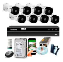 Kit 8 Câmeras Intelbras 1120b Intelbras Mhdx 8 Canais 1 Tb