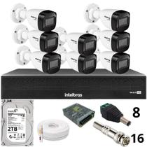 Kit 8 Câmeras Intelbras 1130b Full Hd Dvr Mhdx 1016-c Intelbras Com Detecção De Movimentos Hd 2tb
