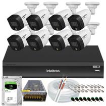 Kit 8 Cameras Intelbras 1220b Full Color 1080p Dvr Imhdx 3008 Full Hd 5mp 2tb