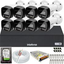 Kit 8 Câmeras Intelbras 1220b Full Color Dvr 8 Canais Colorido dia e noite