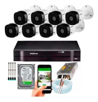 Kit 8 Câmeras Intelbras 1220b Full Hd Dvr Mhdx 8 Canais C/Hd 1Tb