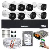 Kit 8 Câmeras Intelbras 3 cam Full Color 5 cam 1220b Full Hd Dvr Mhdx 1008-C C/HD 4TB