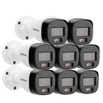 Kit 8 Câmeras Intelbras 3220 B Multi-hd Vhd Full Color Com Microfone e Áudio 20m Branca
