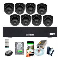 Kit 8 Câmeras Intelbras 3220 D Fullhd Com Áudio Dvr 16 Ch 1t
