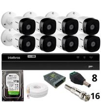 Kit 8 Câmeras Intelbras Bullet 1220b Full Hd Dvr Intelbras 1216-c Mhdx Com Acesso Remoto Hd 1tb