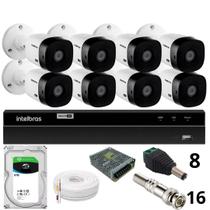 Kit 8 Câmeras Intelbras Bullet 1220b Full Hd Dvr Intelbras 1216-c Mhdx Com Acesso Remoto Hd 6tb