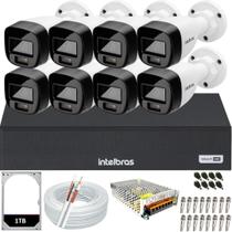 Kit 8 Câmeras Intelbras Cftv 1080p Full Color HD 1TB colorido dia e noite