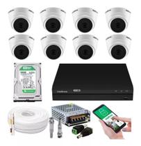 Kit 8 Câmeras Intelbras Dome 1120d Dvr 8 Canais Com Hd