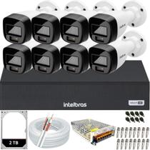 Kit 8 Câmeras Intelbras Full Color DVR Full HD 8 Canais HD 2TB Colorida dia e noite