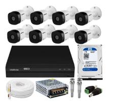 Kit 8 Câmeras Intelbras Full Hd 1220b Dvr 8 Canais C/ Hd 500gb