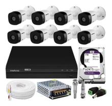 Kit 8 Câmeras Intelbras Hd 1120b Dvr 8 Canais C/ Hd