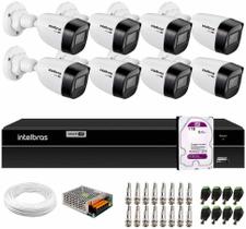 Kit 8 Câmeras Intelbras VHD 1130 B DVR MHDX 1208 8 Canais + HD 1TB