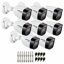 Kit 8 Câmeras Intelbras VHD 1130 B HD 720p Bullet com Lente 2.8mm Visão Noturna 30m Resistente à Chuva IP67 + Conectores