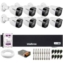 Kit 8 Câmeras Intelbras VHD 1130 B HD 720p Visão Noturna 30m Resistente à Chuva IP67 + Dvr Intelbras MHDX 1108-C 8 Canais + HD 1TB