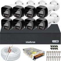 Kit 8 Câmeras Intelbras VHD 1220 B Full Color Dvr Mhdx 1108C colorido dia e noite