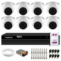 Kit 8 Câmeras Intelbras VHD 1220 D Dome Infra 20mts Full HD 1080 DVR MHDX 1108 Intelbras 1TB Purple