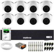 Kit 8 Câmeras Intelbras VHD 1220 D G7 Dome Full HD 1080p Lente 2.8mm Visão Noturna 20m + DVR Intelbras MHDX 3108-C 8 Canais + HD 1TB BarraCuda