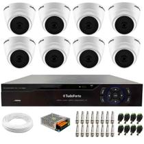 Kit 8 Câmeras Intelbras VHD 1220 D G7 Dome Full HD 1080p Lente 2.8mm Visão Noturna 20m + Dvr Tudo Forte TFHDX 3308 8 Canais Com App Xmeye