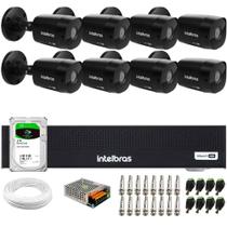 Kit 8 Câmeras Intelbras VHD 1230 B Full HD 1080p Bullet Black G7 Visão Noturna 30m IP67 + DVR Intelbras MHDX 3108-C 8 Canais + HD 2TB BarraCuda