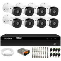 Kit 8 Câmeras Intelbras VHD 1230 B Full HD 1080p Bullet Visão Noturna de 30 metros IP67 + DVR Intelbras MHDX 1308 8 Canais