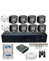 Kit 8 Câmeras Intelbras VHD 3220 B FC Com Áudio Dvr 8 Canais Alta Performance Hd 500gb
