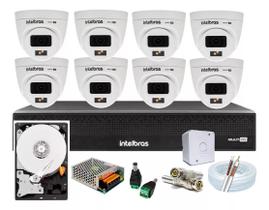 Kit 8 Cameras Intelbras Vhd 3220fc+ Full Color Audio, Dvr 8ch C/hd 500gb