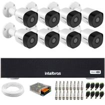 Kit 8 Câmeras Intelbras VHD 3230 B G7 Bullet Full HD 1080p Multi HD IP67 + Dvr Intelbras MHDX 1108-C 8 Canais