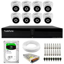 Kit 8 Câmeras Intelbras VHD 3230 D G7 Dome Full HD Visão Noturna de 30m IP67 + Dvr Tudo Forte TFHDX 3308 8 Canais Com App Xmeye + HD 1TB BarraCuda