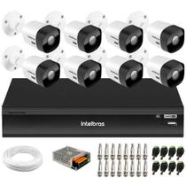 Kit 8 Câmeras Intelbras VHD 3530 B 5MP HDCVI Bullet Visão Noturna 30m IP67 + DVR Intelbras IMHDX 5108 8 Canais