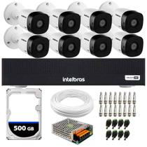 Kit 8 Câmeras Intelbras VHD1230B G7 Multi-HD FULL HD 1080p Visão Noturna 30m Proteção IP67 + DVR MHDX 1008-C 8 Canais + HD 500GB