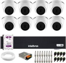 Kit 8 Câmeras Intelbras VHL 1120 D HDCVI Lite HD 720p Lente 3.6mm Visão Noturna 20m + Dvr Intelbras MHDX 1008-C 8 Canais