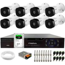 Kit 8 Câmeras Intelbras VHL 1220 B Bullet Full HD 1080p Visão Noturna 20m IP66 + Dvr Tudo Forte TFHDX 3308 8 Canais Com App Xmeye + HD 1TB BarraCuda