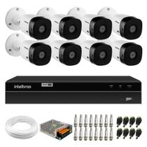 Kit 8 Câmeras Intelbras VHL 1220 B G2 Full HD 1080p Bullet HDCVI Lite + DVR 8 canais MHDX 1308 Detecção Inteligente de Movimento