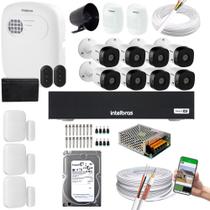 Kit 8 Câmeras Intelbras Vhl 1220b Full HD+kit Alarme+xas 4010+ivp 2000 + HD 4TB