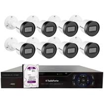 Kit 8 Câmeras Intelbras VLP 1230 B IP Bullet Full HD 1080p IP67 Visão Noturna 30m + DVR Tudo Forte TFHDX 3308 8 Canais + HD 1TB Purple