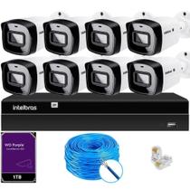 Kit 8 Câmeras IP Vipc 1230B Intelbras NVD 1408P HD 1TB Purple