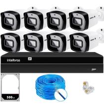 Kit 8 Câmeras IP Vipc 1230B Intelbras NVD 1408P HD 500GB
